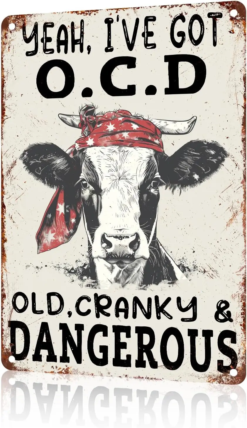 Yeh 've Got O.c.d Old Crnky&ampmpDngerous musng Ретро Metlgft Tn Sgn Плакат Plque Offce Pub Club Cfe Домашний декор Plte