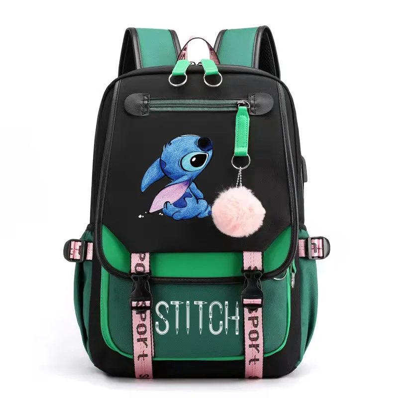 Рюкзак Disney Stitch Mochila Feminina школьные сумки с зарядкой через USB рюкзак для ноутбука
