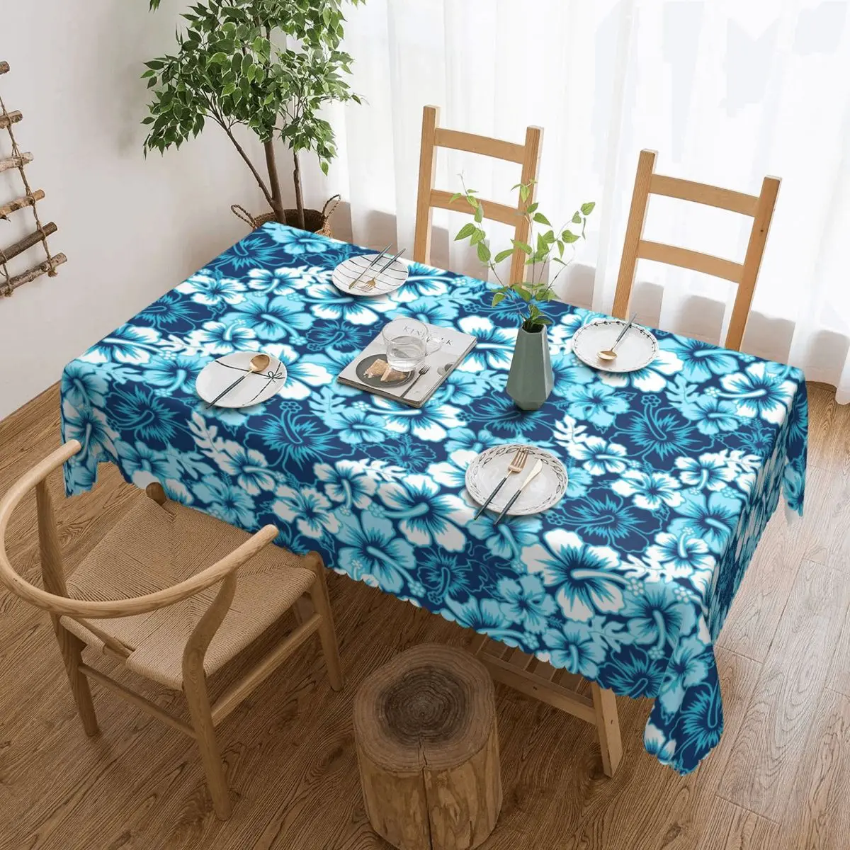 

Прямоугольная скатерть с цветочным рисунком, домашний столовый аксессуар «сделай сам» с тропическим принтом
