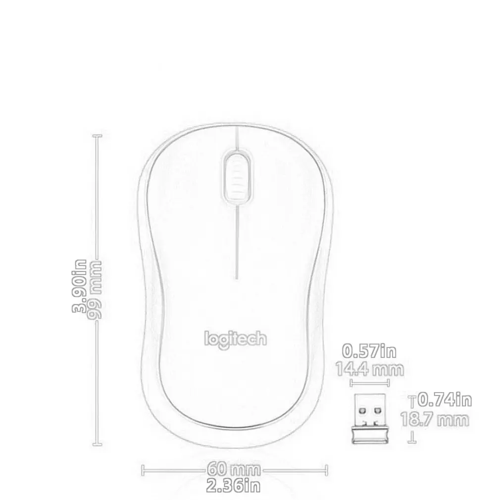 Wireless Mouse For M185/For M186/For M280 Laptop Office Computer Games Cute Mouse 2.4Ghz Wireless Technology images - 6
