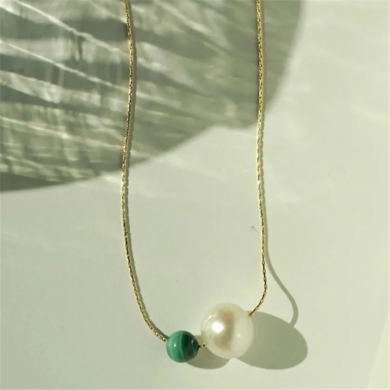 

2022 New Fashion Women Temperament Nature Freshwater Pearl Snake Chain Necklace Women Sexy Party Baroque Pearl Pendant Necklace