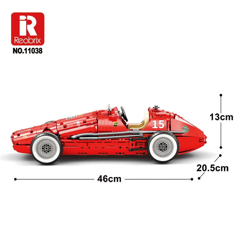 В НАЛИЧИИ Reobrix 11038 MOC Технический 1:8 Винтажный спортивный автомобиль Строительные блоки Кирпичи Модель игрушки для мальчиков Рождественские подарочные наборы (art.: 3920d2d368f59) - 3920d2d368f59