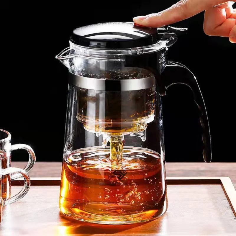 

Portable Tea Pot One-key Filter Tea Cup Tea Separation Tea Set Glass Teapot Outdoor Filter Drift Cup