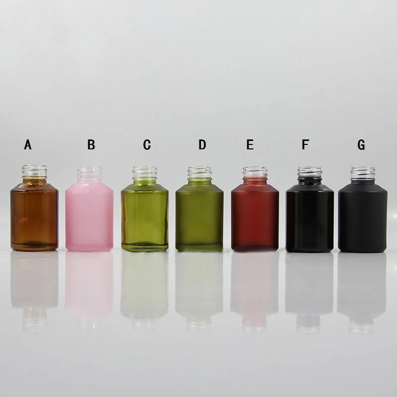 30мл матовая блестящая черная стеклянная бутылка с дозатором для лосьона/спрея для лосьона/эмульсии/фундамента/сыворотки/спрея для тумана/тонера упаковки