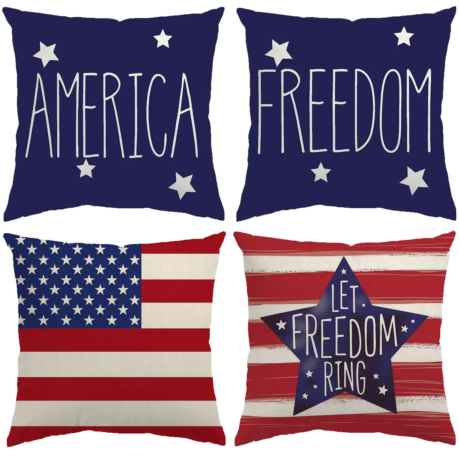 

Набор наволочек на подушки День Независимости патриотические украшения звезды и полосы 4 июля Наволочка на подушку с американским флагом