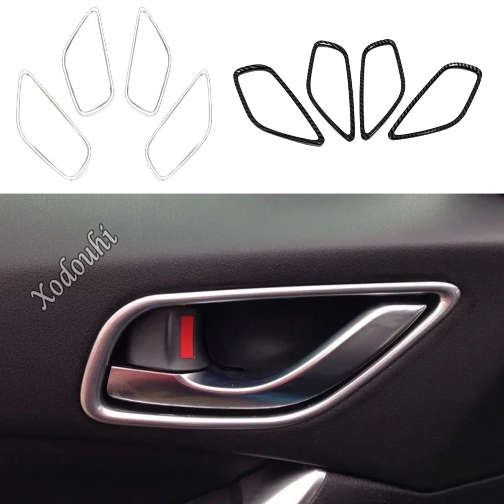 

For Mazda CX-5 CX5 2013 2014 2015 2016 car protect detector stick trim ABS chrome door inner built handle bowl armrest part 4pcs