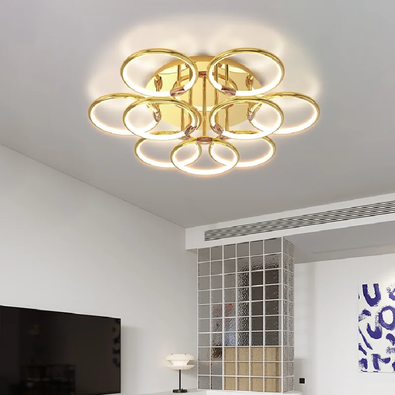 

Chandeliers Gold-plated Modern Ceiling For living room bedroom Home Dec lustre plafonnier led Ceiling lamp light fixtures Lights