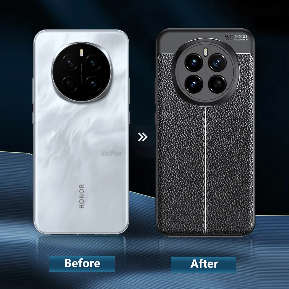 Чехол для HONOR MAGIC 7 PRO/MAGIC7 с узором личи кожаный мягкий чехол из ТПУ MAGIC7PRO Classic Business