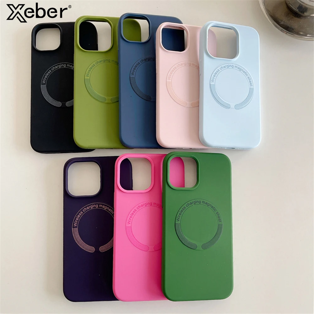 Чехол для телефона Magsafe iPhone 16 15 Pro Max 14 13 12 11 магнитный противоударный чехол-бампер