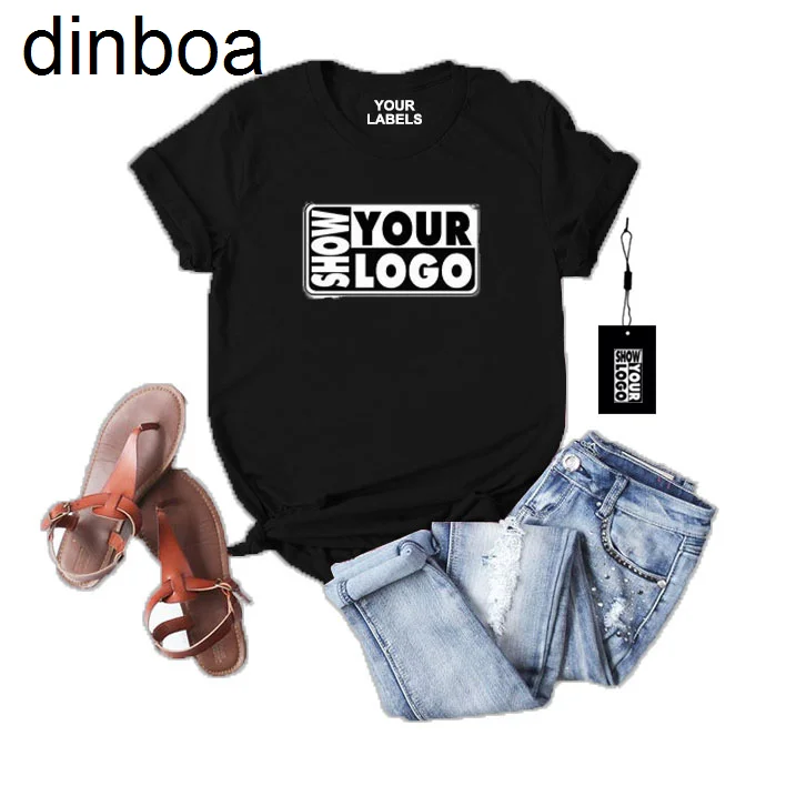 

Бесплатная доставка, женская футболка Dinboa с индивидуальным дизайном, цветная футболка с индивидуальным принтом для женщин