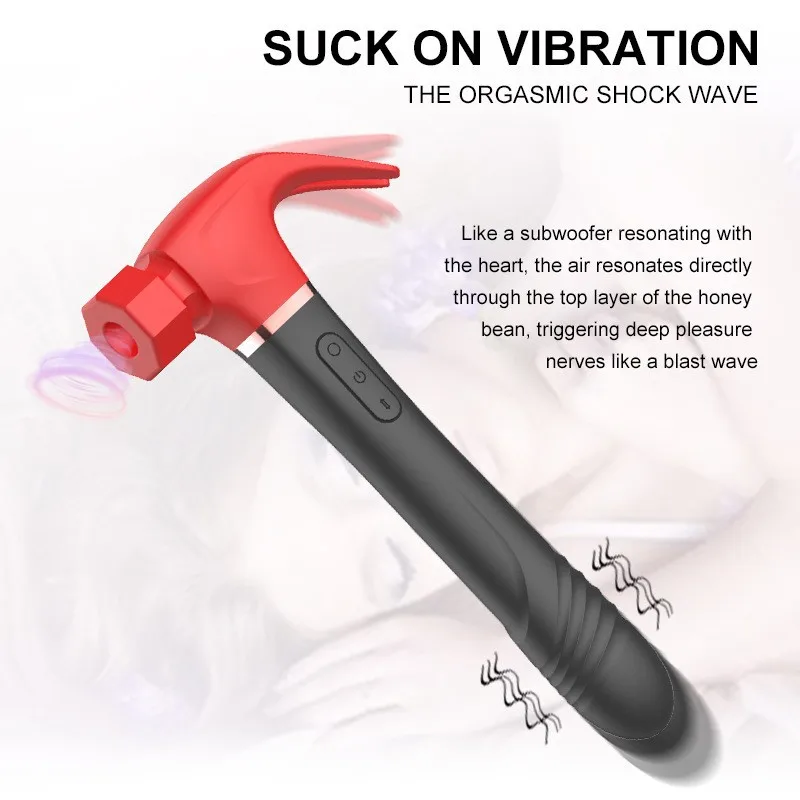 4 IN 1 Love Hamma Vibrator For Women Adult Clitoris Stimulation G Spot Dildo Hammer Shape Sex Toy