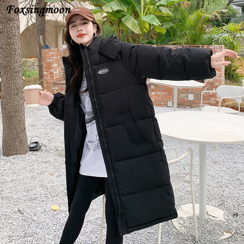 

Women's Parkas Solid Hooded 2022 Fashion Casual Winter Jacket Women Stand Collar Loose Cotton Padded Thick Coat Ladies