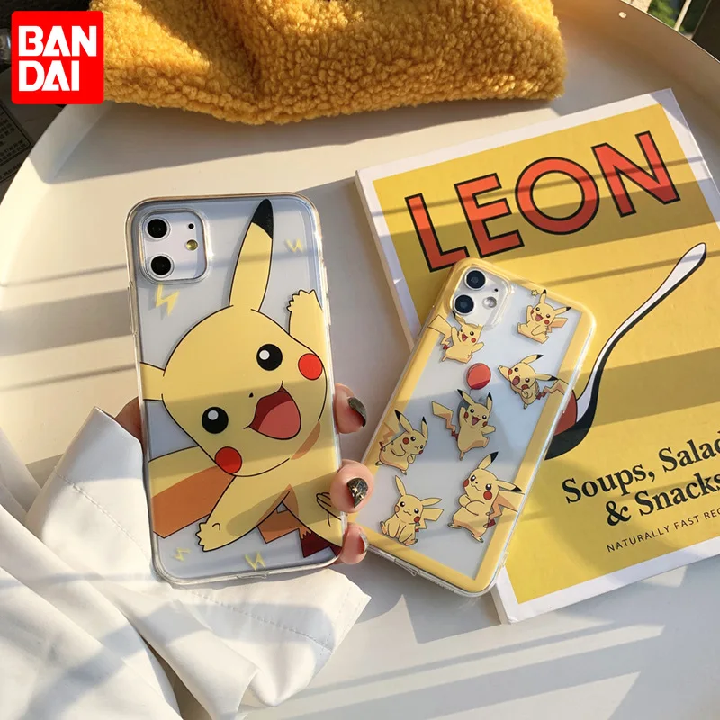 

Bandai Anime Pokemon Cute Pikachu Clear Silicone Phone Case For iPhone Xs Max XR 11 12 13Mini 13 Pro Max Case