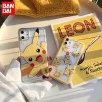 bandai anime pokemon cute pikachu clear silicone phone case for iphone xs max xr 11 12 13mini 13 pro max case