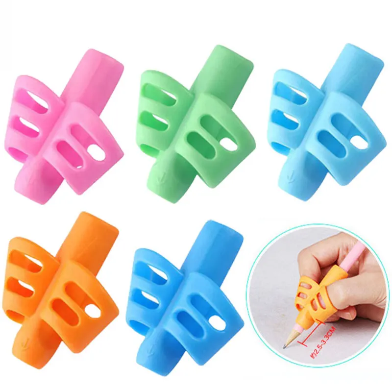 Grasp Two-finger Gel Pen Grips Children Writing Training Cor