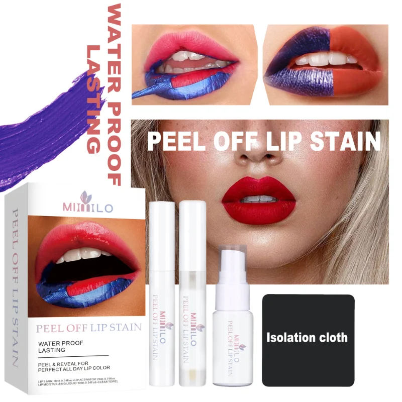 

New Tear-off Lip Gloss Waterproof Non-stick Cup Does Not Take Off Makeup Moisturizing Long-lasting Peel Off Liquid Lipstick Kit