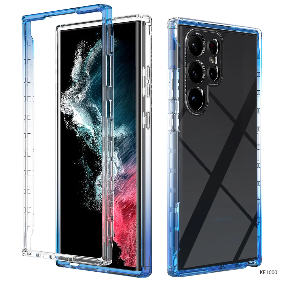 Резиновые чехлы для телефонов Samsung Galaxy S23 S20 S21 S22 S10 A14 A24 A34 Plus Ultra FE 4G 5G градиентный