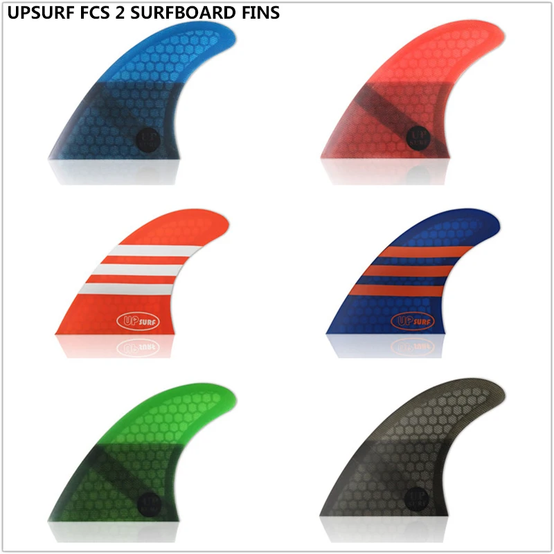 

UPSURF FCS 2 Fins New Double Tabs 2 UK2.1 Fins Tri-Set Honeycomb Fin blue/orange/grey/red/green Quilhas Surf Fin Free Shipping
