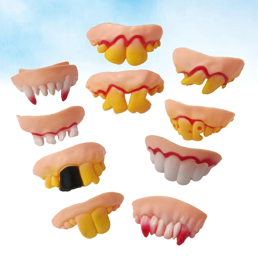 

Teethpranktroubled Fake Ugly Party Photos Day Fool April Favors Fangs Decoration Halloweenplastic Blood Joke Funny Denture Props