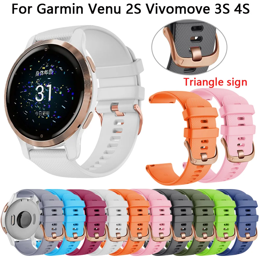 

18MM Replacement Watchband For Garmin Venu 2S Move 3S Silicone Strap For Garmin Vivoactive 3S 4S Smart Watch Band Wistband Belt