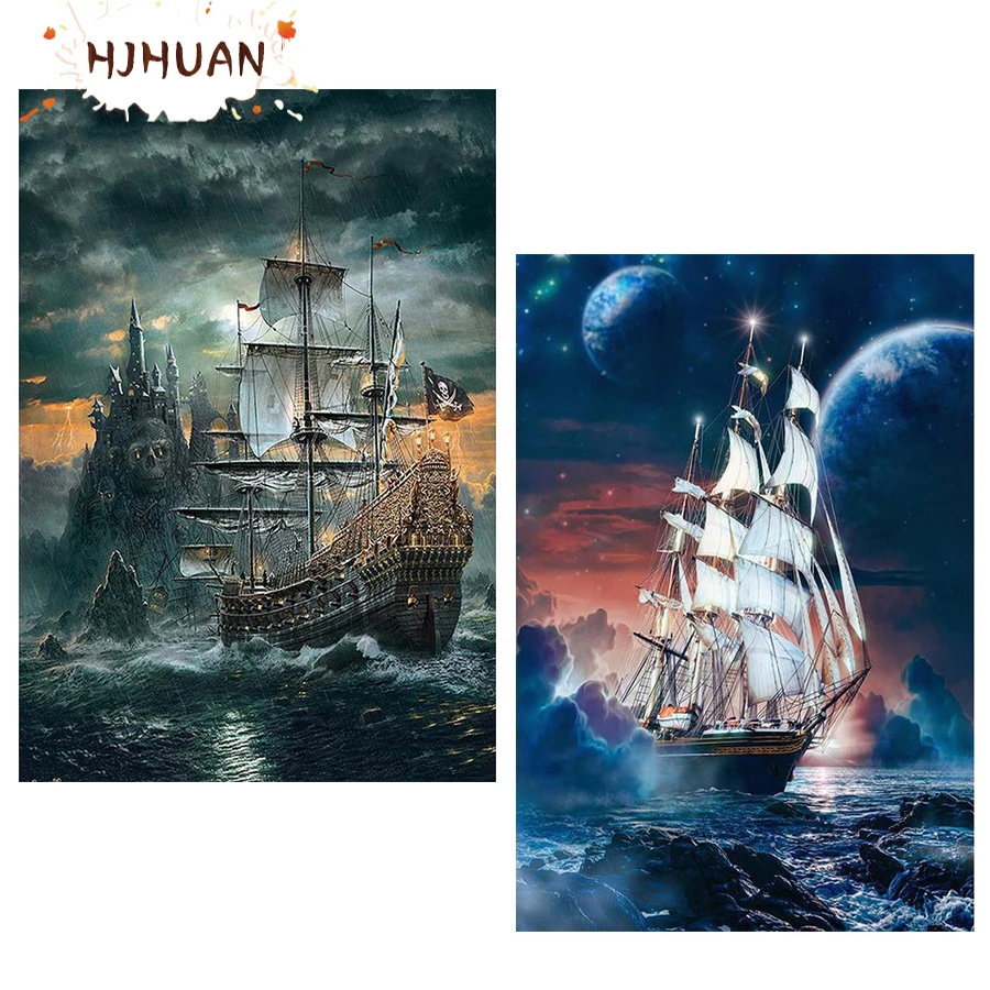 

5D алмазная живопись «сделай сам» AB, волны, Парусная Вышивка крестиком, полная вышивка, мозаика, искусство, вышивка крестиком, подарок, украше...