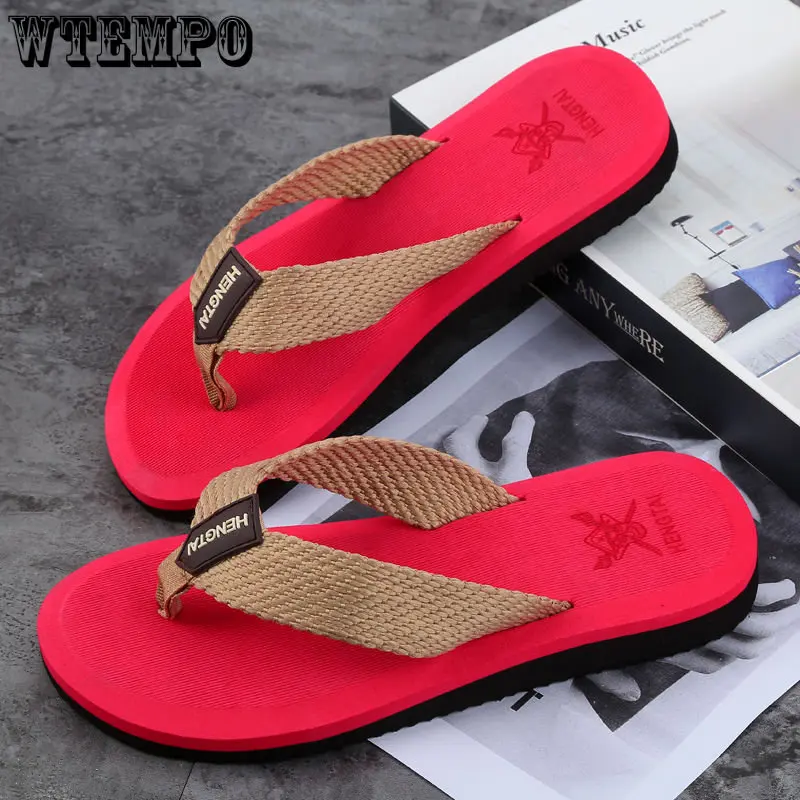 WTEMPO Women Flat Slippers Luxury Slippers Female Summer Open Toe Flip Flops for Women Beach Slides Mujer Wholesale Dropshipping