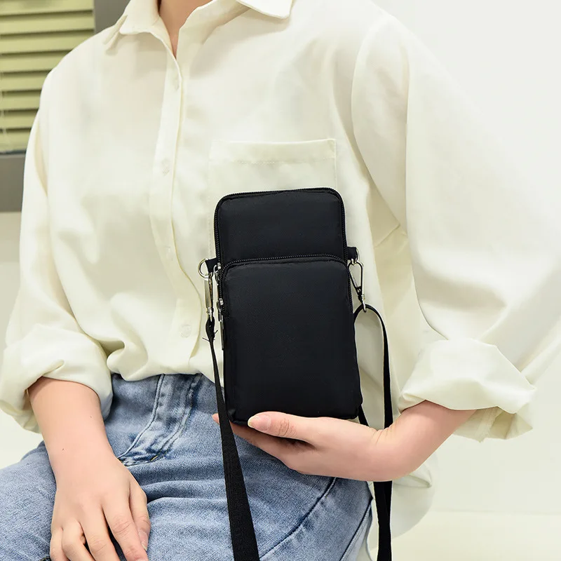 New 2023  Big Screen Mobile Phone Bag Women Crossbody Oxford Cloth Zipper Urban Simple Fashion Business Versatile One Shoulder