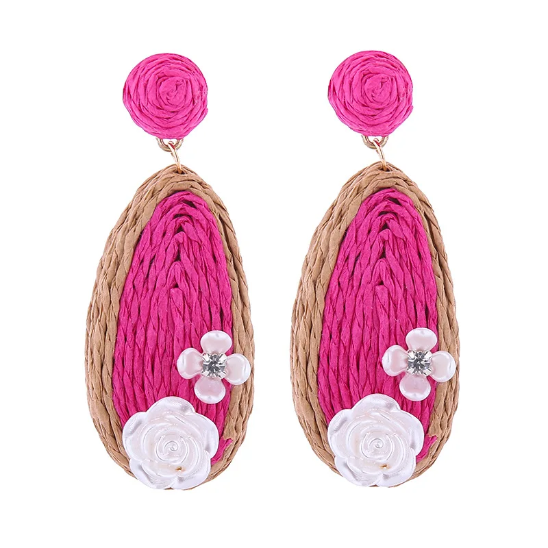 Летние винтажные серьги ручной работы в богемном стиле с лафитовой травой и