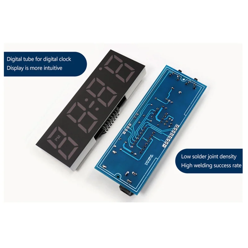 

Digital Tube DIY Clock Kit Temperature Multicolor LED Week Display with Clear Case Cover DIY Electronic Kit Soldering