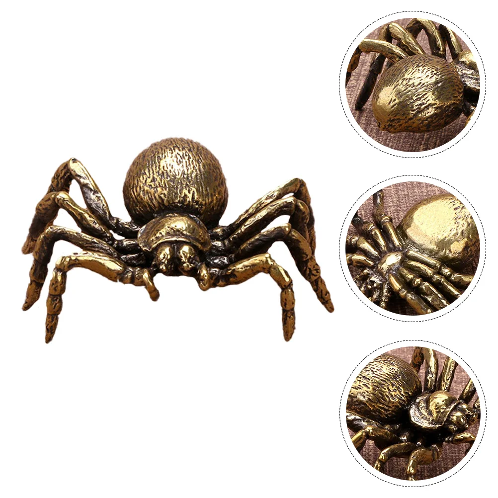 

Brass Spider Ornament Home Desktop Decor Creative Tabletop Adornment Crafts Mini Stuffed Animals