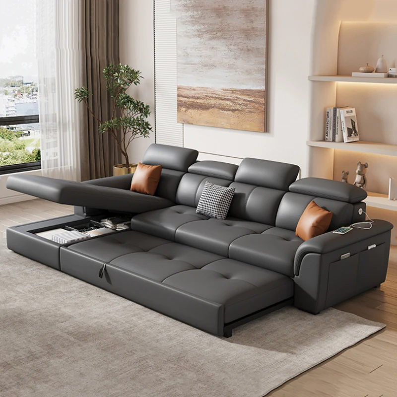 Диван-кровать складной деревянный с USB-зарядкой удобная мебель для гостиной