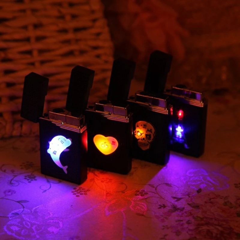 Креативная яркая светящаяся горелка турбо скелет череп прикуриватель