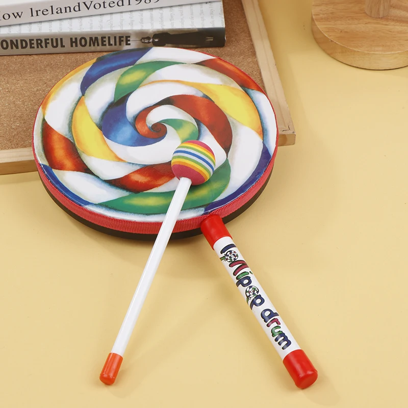 Orff 8-дюймовый ручной барабан в стиле леденцы ударный инструмент портативный