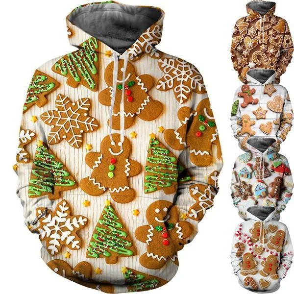 

New Fashion Christmas Cookies 3D Printed Hoodie Unisex Everyday Fashion Hip Hop Pop Hoodie Cute