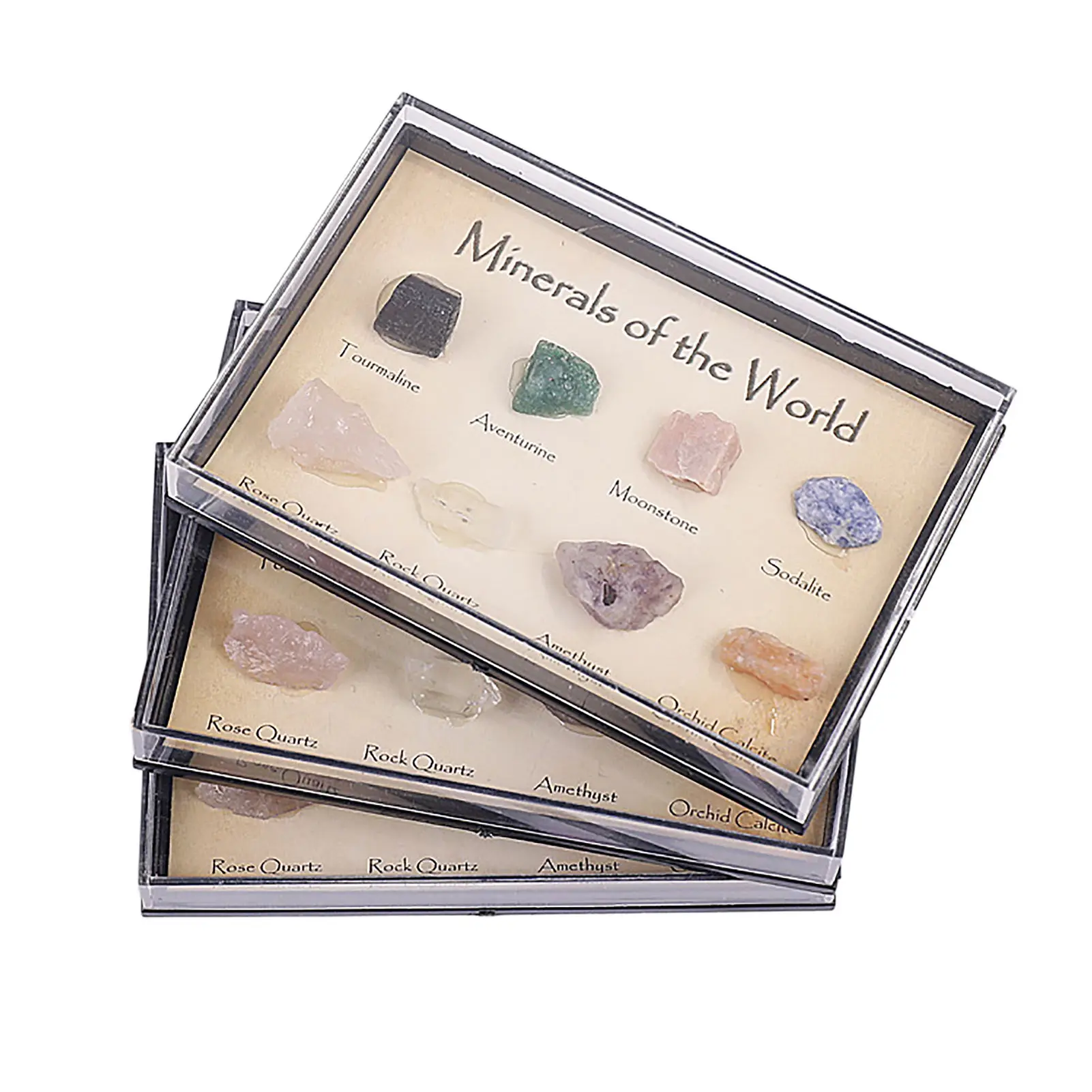 

8Pcs Acrylic Natural Crystal Agate Stone Mineral Rough Stone Specimen Collection Gift Box For Kids Natural Science Education