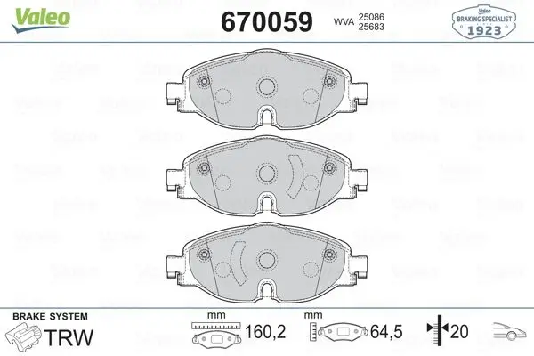 

670059 для ten brake BALATASI A3 GOLF LEON OCTAVIA 8 V1/TFSI/TDI // 1ZA P