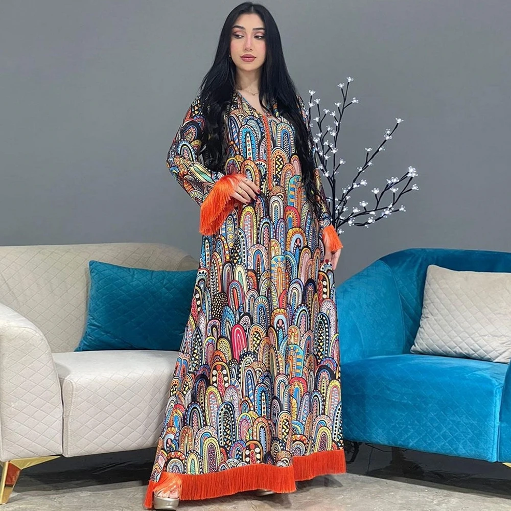 

Африканские платья для женщин, элегантные мусульманские бубоу, Abayas Robe Dashiki, Анкара, кисточки, наряды, вечернее платье, кафтан, Макси-платье
