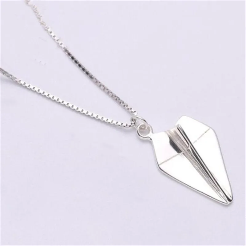 

Creative Personality 925 Sterling Silver Cute Airplane Clavicle Chain Pendant Necklaces For Women Simple Fine Jewelry N194