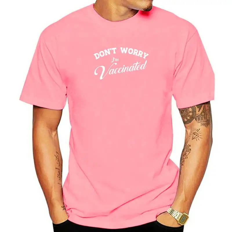 

Забавная профессиональная футболка с надписью «Не волнуйтесь, я вакцинирован», футболка Germaphobe для мужчин, уникальные Топы И Футболки, Новое...