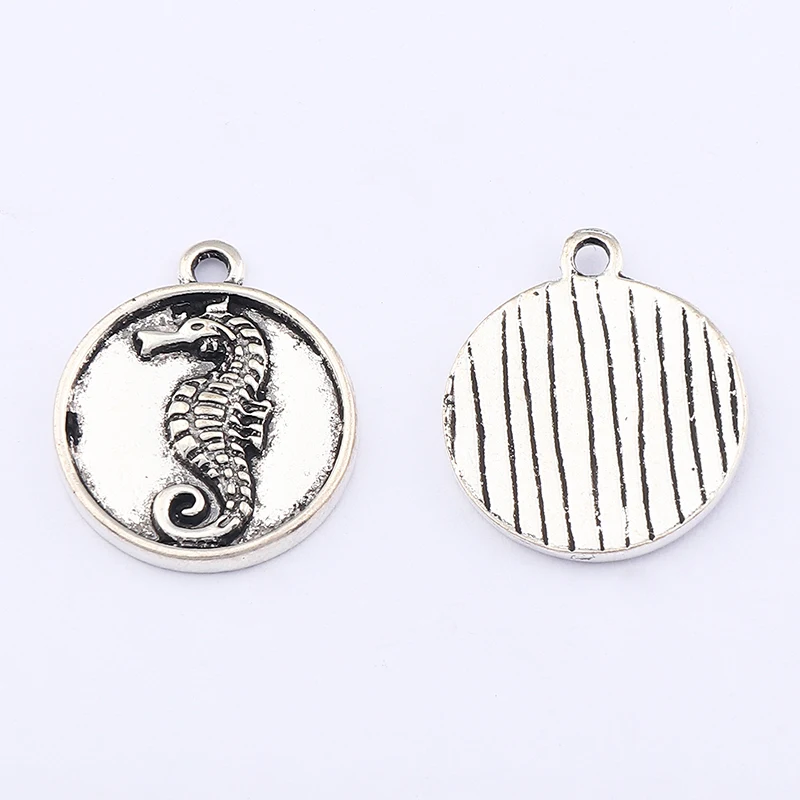 ZXZ 20 шт. античное серебро строительные круглые подвески для ожерелья браслета