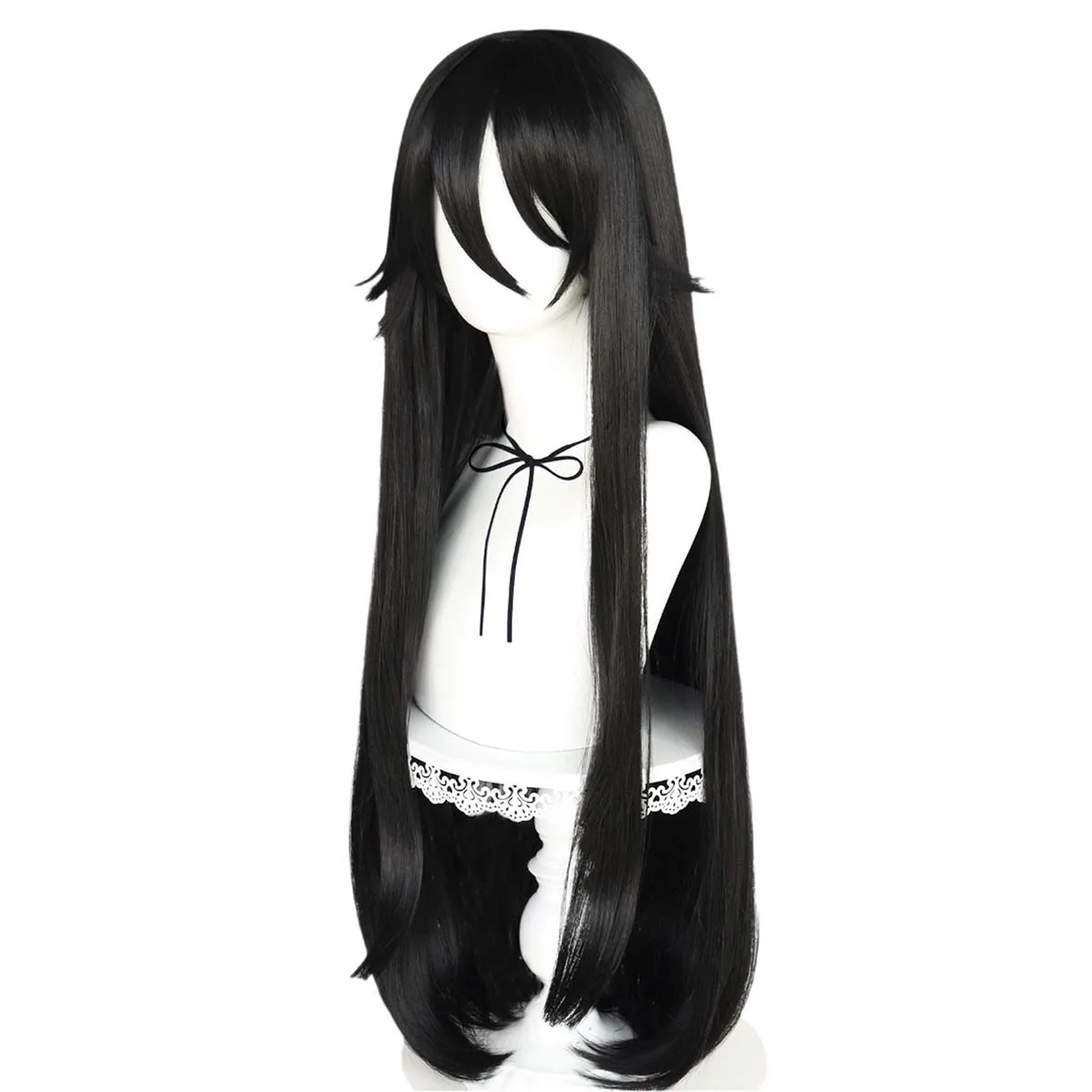 Фото Женская игра Yandere Simulator Cos Ryoba Aishi, длинный прямой парик из черных волос №4