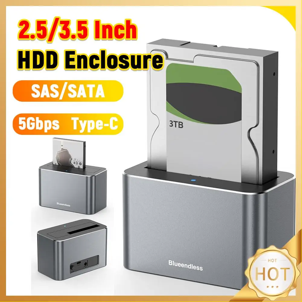 Док-станция для жесткого диска USB3.0 к SATA 2 5 и 3 5-дюймового SATA/SAS HDD SSD Гбит/с USB-корпус