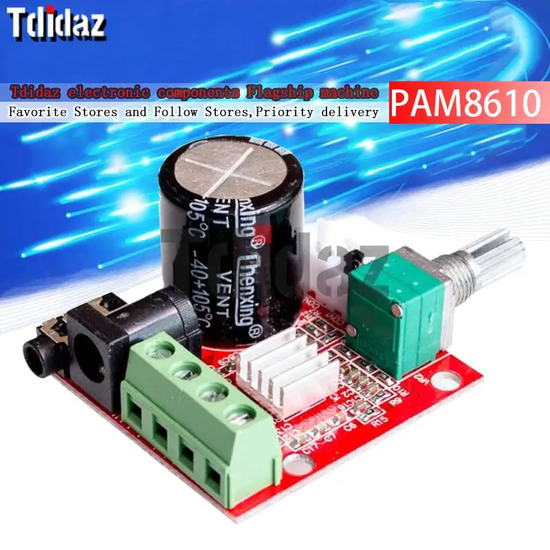 Hot Sale 12V Mini Hi-Fi PAM8610 Audio Stereo Amplifier Board 2X10W Dual Channel D Class | Integrated Circuits
