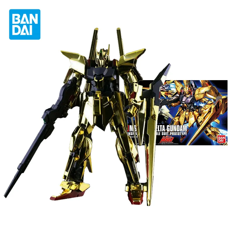 

Детские собранные игрушки Bandai, модель робота HGUC 1/144 стандарта Delta Gundam с титановой отделкой, аниме экшн-фигурки, игрушки, рождественские подарки