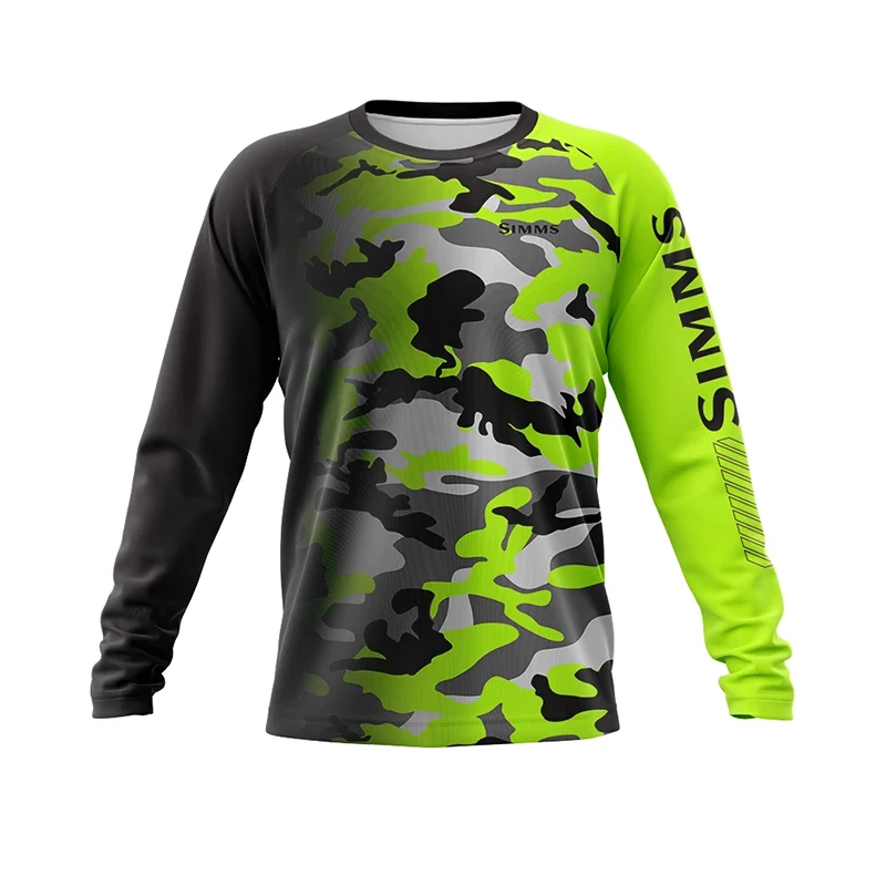 

2023 Spring Autumn Fishing Tshirt Long Sleeve Round Neck Breathable Fishing Top Quick Drying Anti-UV Clothing For Fishing HUK