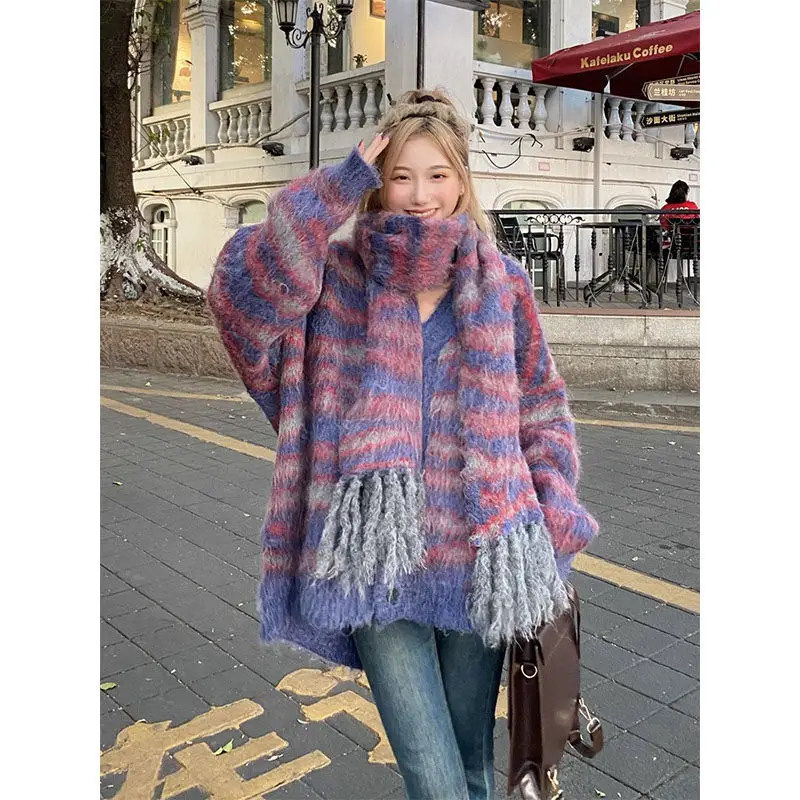 Новое поступление 2023 женские розовые свитера корейские милые кардиганы с