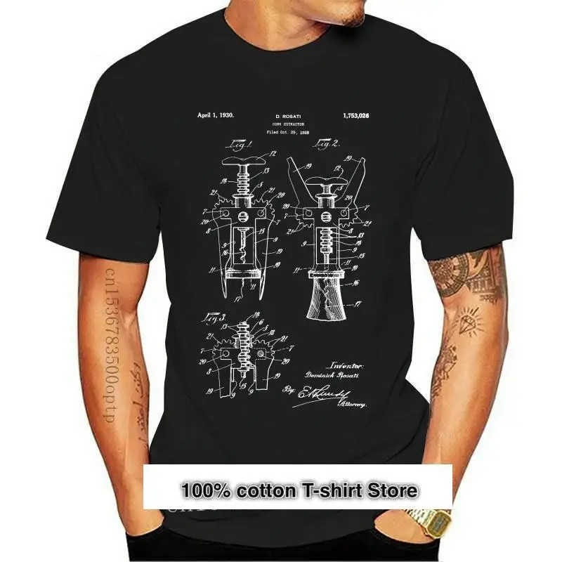 

Camiseta с tornillo de corcho para botella de vino, camisa для любителей vino, para camarero, bebedero, P030