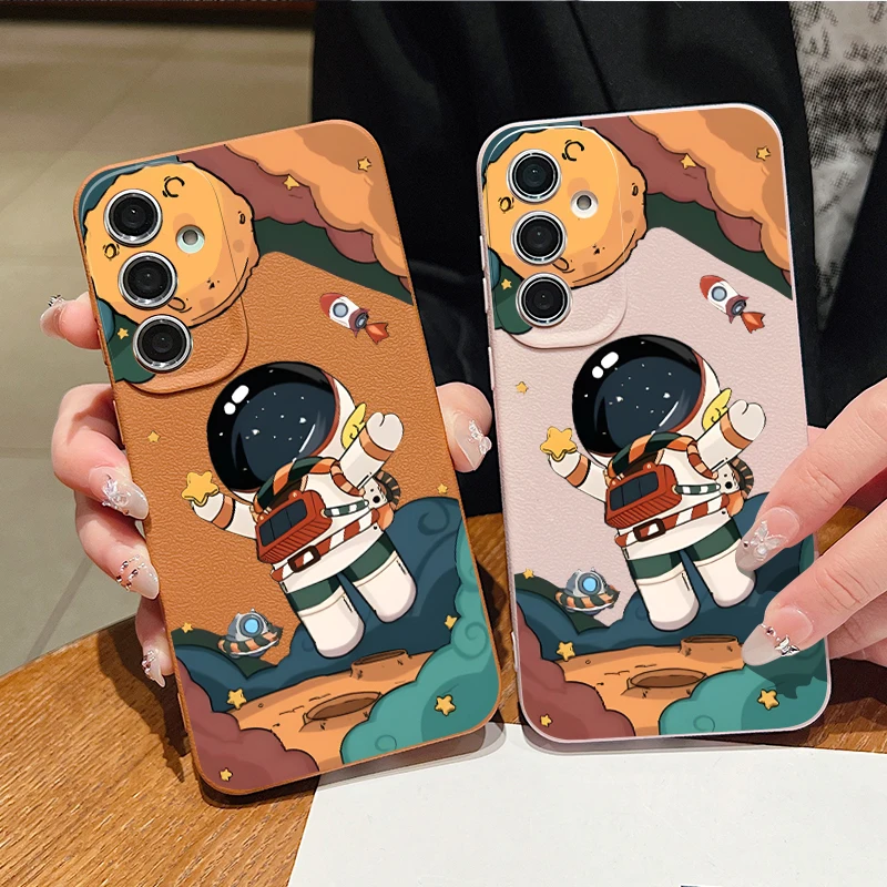 Фото Мягкий чехол с изображением мультяшного космонавта для Samsung Galaxy S26 FE S25 S24 S23 S22 Ultra A57 A37 A18 A56 A36 A26 A55 A16 A15 A54. №1