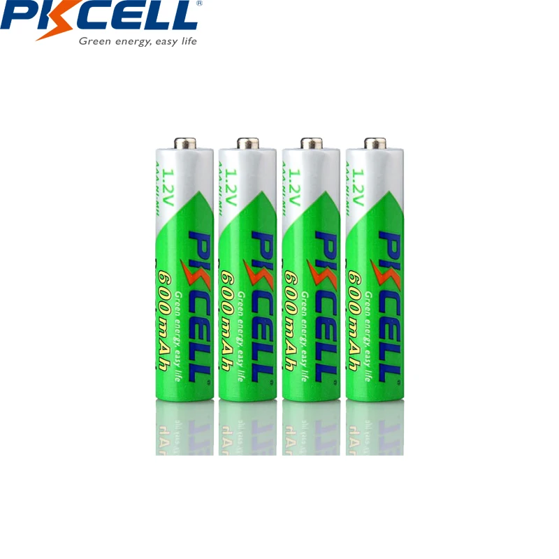 

2/4PC PKCELL NIMH AAA Rechargeable Pre-charged Ni-MH Low Self-discharged AAA Batteries 1.2V 600mAh 1200Cycles