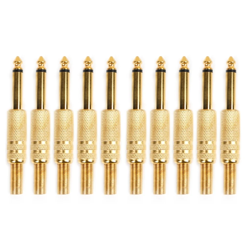 

20 Pcs Gold Plated 6.35mm Male 1/4 Mono Jack Plug Audio Connector Soldering